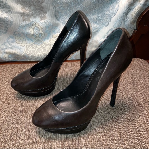 BRIAN ATWOOD Platform Heels BROWN / BLACK Glitter - Sz 10 (EU 41) Very nice! - Picture 8 of 16